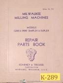 Kearney & Trecker 1200-1800 Screw Feed Milling, bulletin 913, Parts Manual